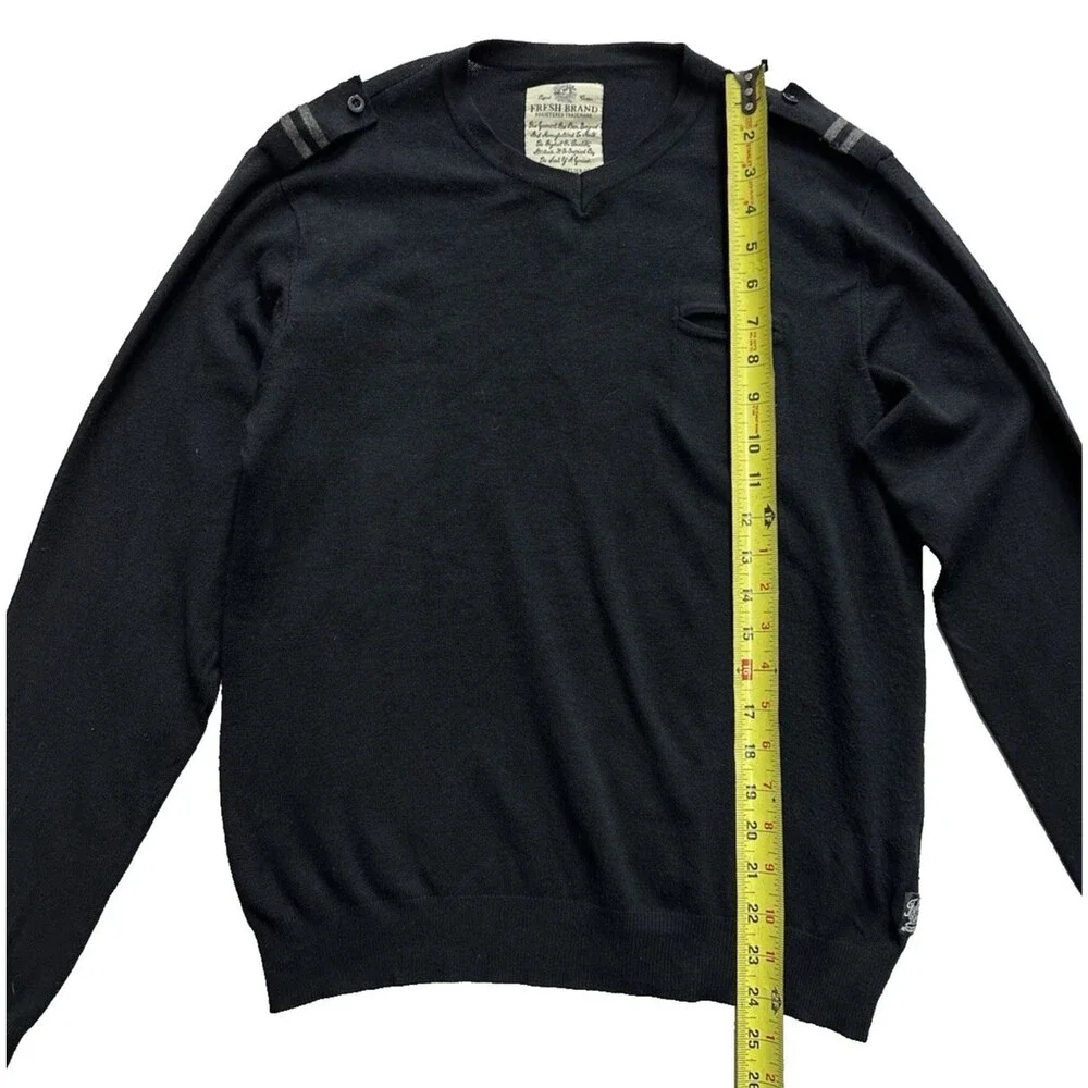 Fresh brand Men size small V-neck black long sleeve sweater